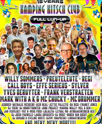 15 jaar Kamping Kitsch Club - Een vettig jubileum met meer dan 100 artiesten en meer dan 9 stages