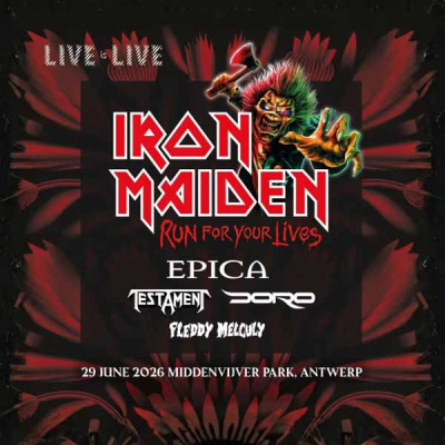 Concours Live Is Live 2026 – 1 duo ticket à gagner pour les concerts de Iron Maiden + guests au Middenvijver Park à Anvers, le lundi 29 juin 2026